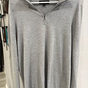 Banana Republic Light Gray Zip-Up Sweater